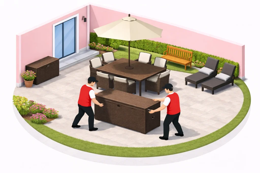 outdoor and patio furniture moving