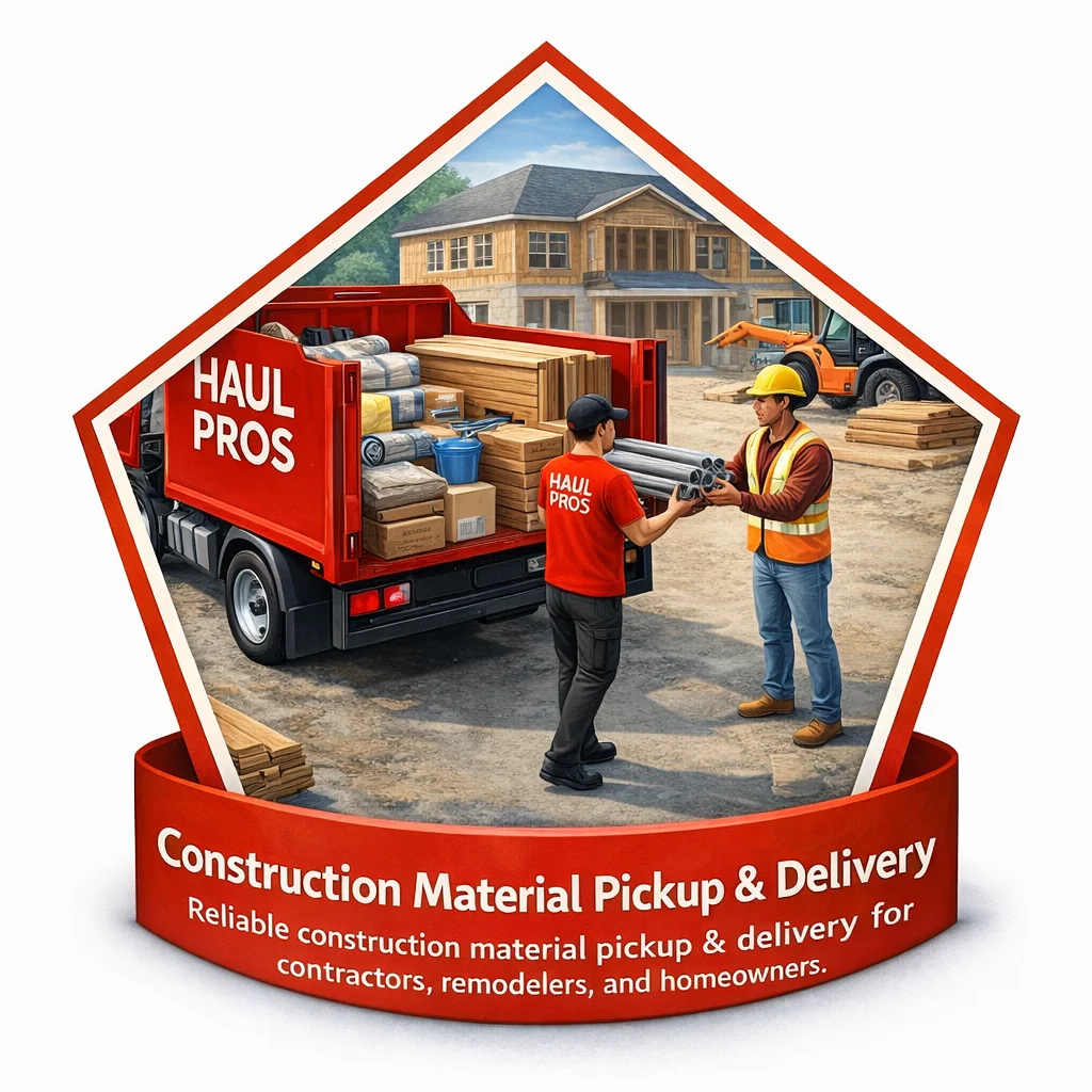 Construction material pickup and delivery services for contractors and homeowners