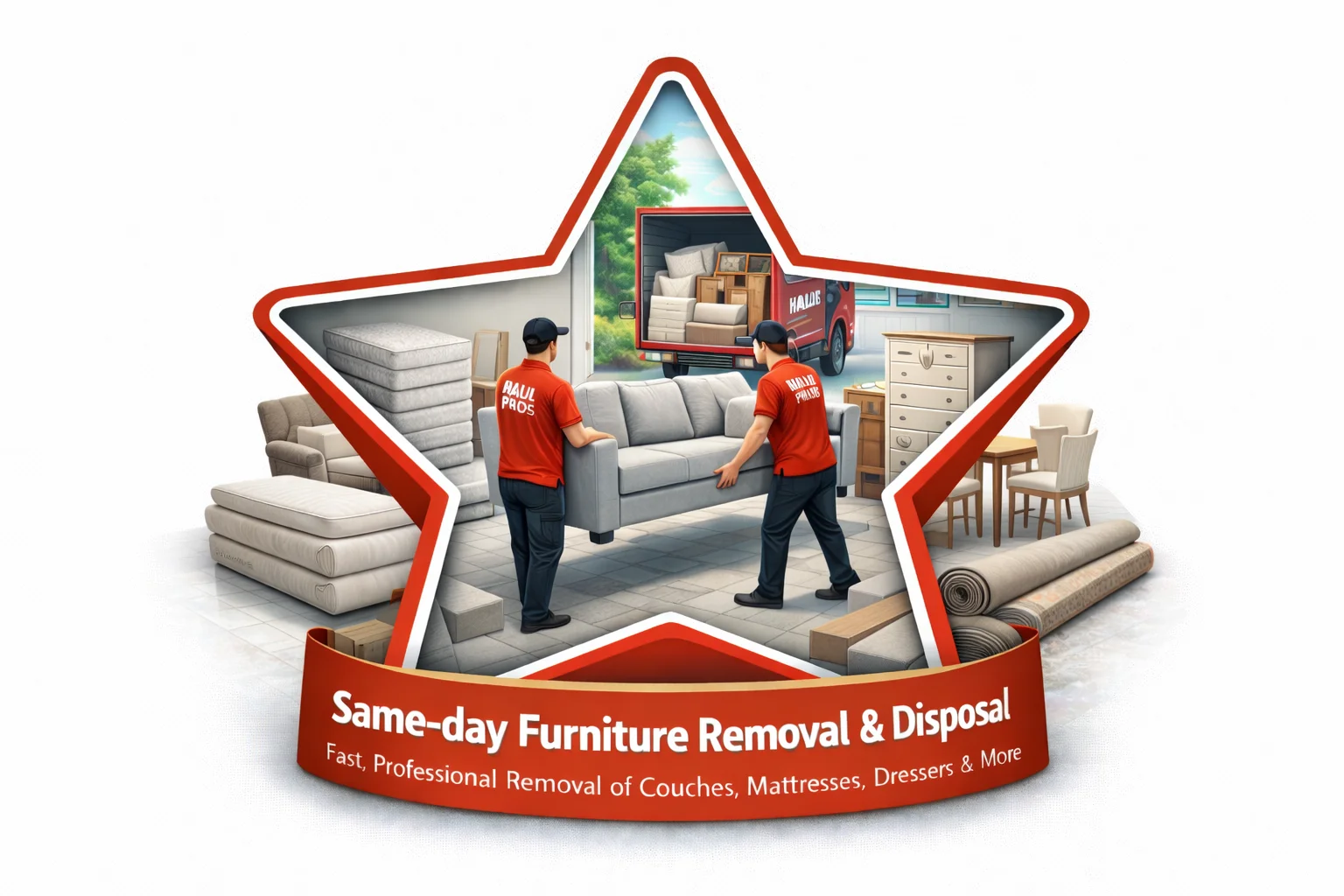 Same-day furniture removal and disposal service in Orange County CA